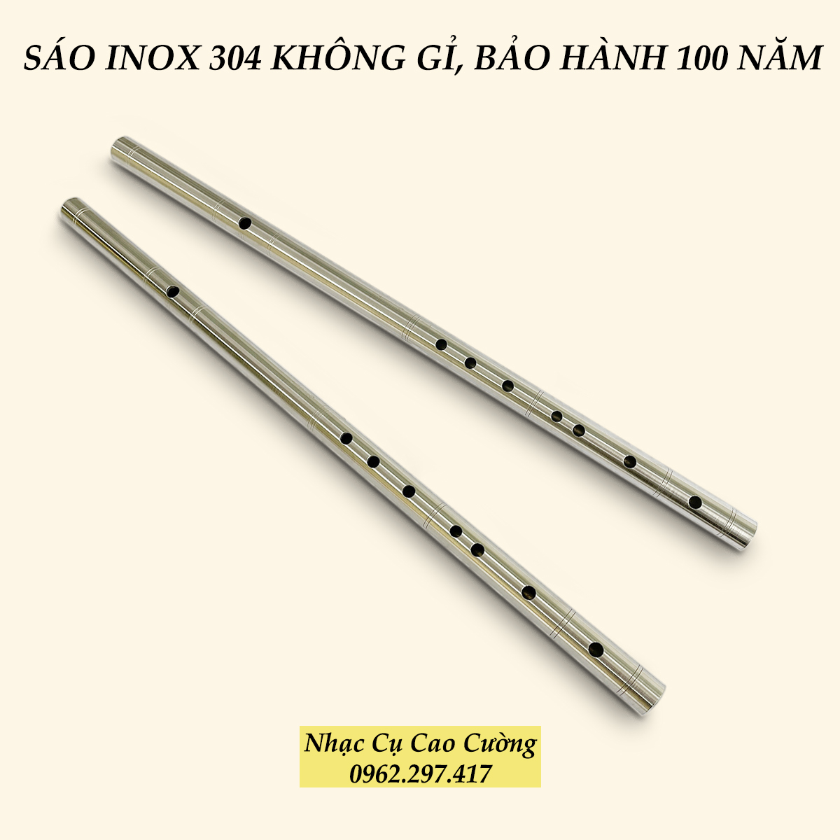 SÁO INOX CAO CẤP ÂM CHUẨN LA TRẦM A4